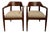 Pair of 1960s Gold Desk & Safe Co. Sculpted Wood Mid-Century Armchairs For Sale