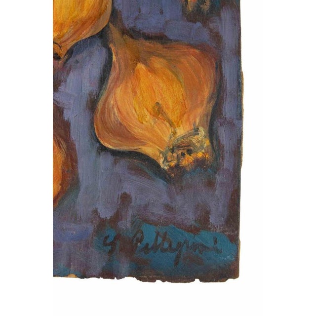 Modern Sirio Pellegrini, Onions, 1960s, Oil Painting on Wood Panel For Sale - Image 3 of 5
