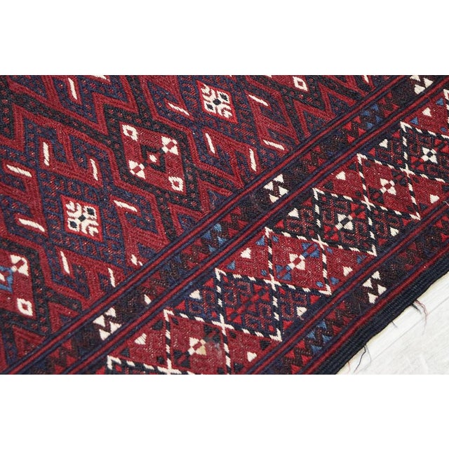 Vintage Nomadic Turkmen Yomut Kilim Rug For Sale - Image 14 of 18