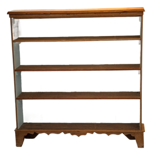19th Century Pine Open Bookcase With Painted Blue Interior