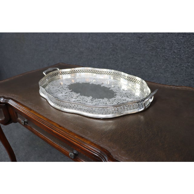 English Silver-Plated Gallery Tray For Sale In Philadelphia - Image 6 of 11