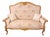 Vintage Rococo Canapa Loveseat Blush Beige Damask Upholstery For Sale