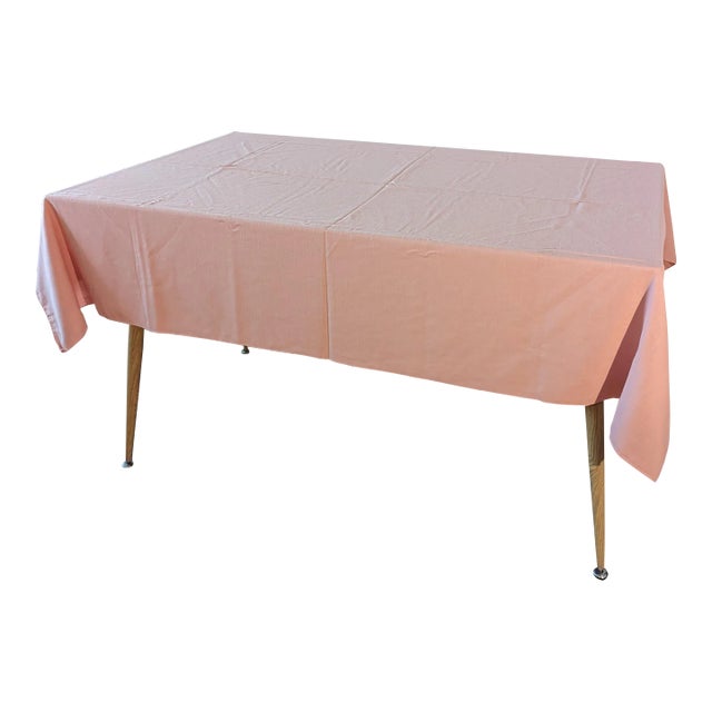 Vintage Pink Tablecloth 52" by 70" For Sale
