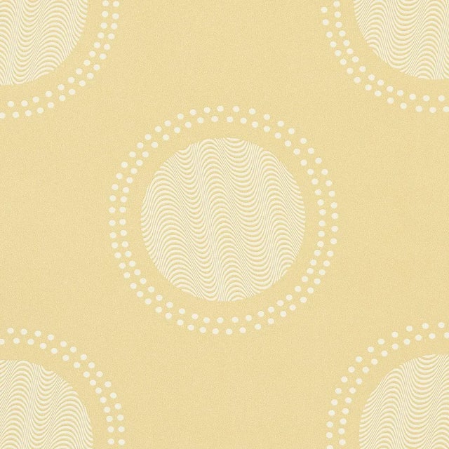 Abstract Sample - Schumacher x Neisha Crosland Watermark Wallpaper in Corn For Sale - Image 3 of 5