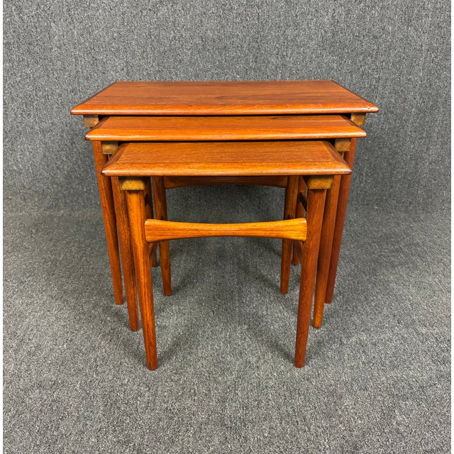Set of Vintage Danish Mid Century Modern Teak Nesting Tables