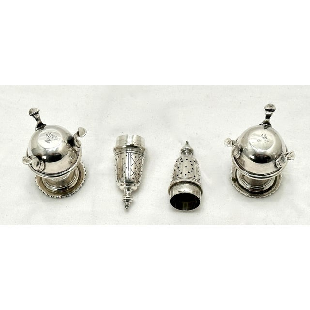 Fine Quality Antique American Sterling Silver Salt & Pepper Shakers by Redlich Company New York For Sale - Image 10 of 12