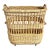 Vintage French Wicker Baker's Basket Cart on Wheels For Sale