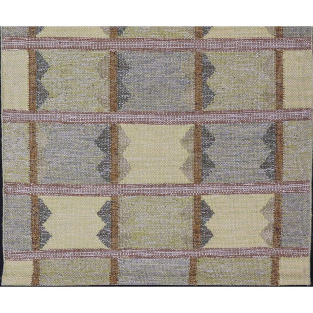 Modern Scandinavian Rug With Geometric Patterns by Keivan Woven Arts 3'10 X 6'6 For Sale - Image 4 of 10
