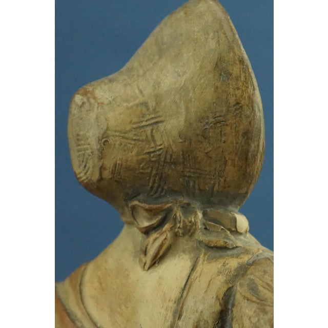 20th Century Terracotta Sculpture of Lady in 18th Century Clothes with a Basket of Flowers by G. Launeck, Austria, Early 1900s For Sale - Image 15 of 18