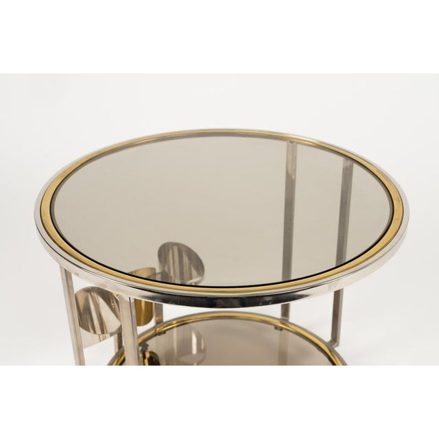 Mid-Century Serving Cart in Brass, Chrome and Glass, Italy, 1970s For Sale - Image 17 of 18