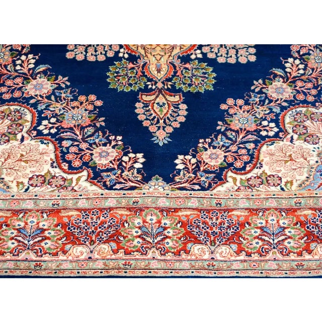 Navy Blue Vintage Tabriz Rug For Sale - Image 8 of 12