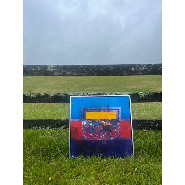Oil on canvas - by Helen Kholin- the inner world of colors Striking original abstract artwork featuring a bold geometric...