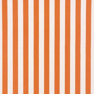 Schumacher Andy Stripe Fabric in Orange For Sale
