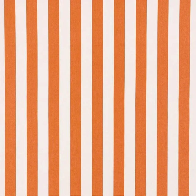 Schumacher Andy Stripe Fabric in Orange For Sale