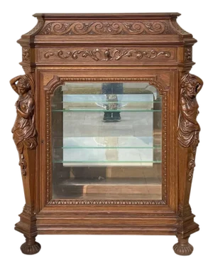 Renaissance Oak Display Cabinet