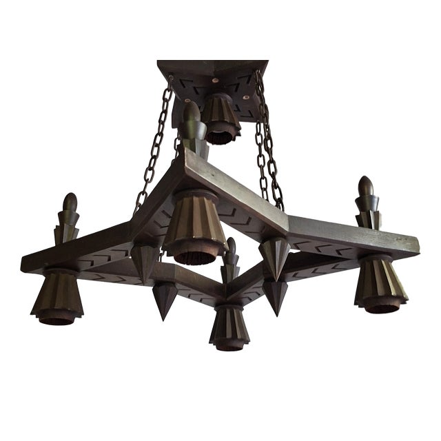 Vienna Secession Cubist Chandelier, 1890s For Sale
