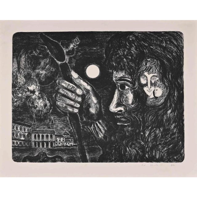 Composition is an original Etching realized by Gian Paolo Berto in 1975. Hand signed, sated and numbered by the artist...