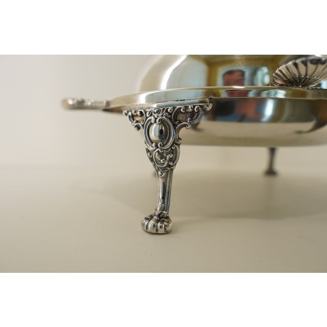Silver Vintage Silverplate Roll-Top Dome Serving Dish For Sale - Image 8 of 18