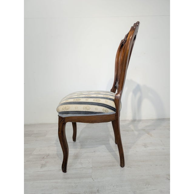 Brown Louis Philippe Medallion Chair in Walnut Wood, 1960 For Sale - Image 8 of 16