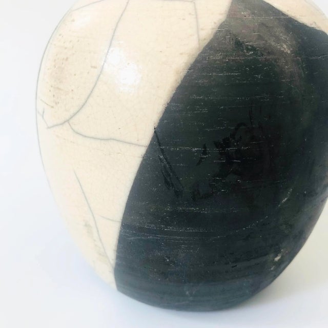 Two Toned Raku Pottery Weed Pot | Chairish