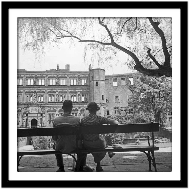 Couple on Bench View to Heidelberg Castle, Germany 1936, Printed 2021 For Sale - Image 4 of 5