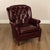 Traditional North Hickory Oxblood Tufted Leather Chair and Ottoman For Sale - Image 3 of 12