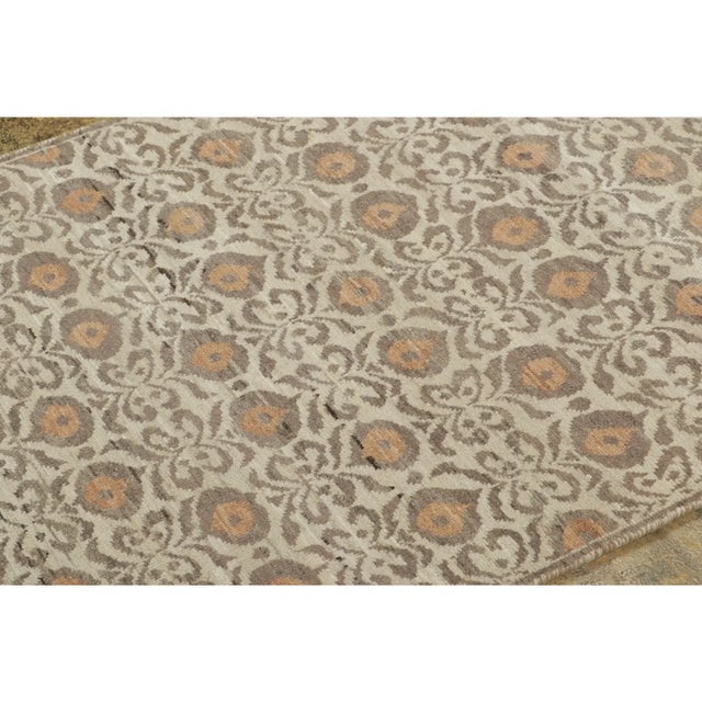 Late 20th Century Contemporary Block Print Floral Wool Runner by Rug & Kilim, India For Sale - Image 5 of 9