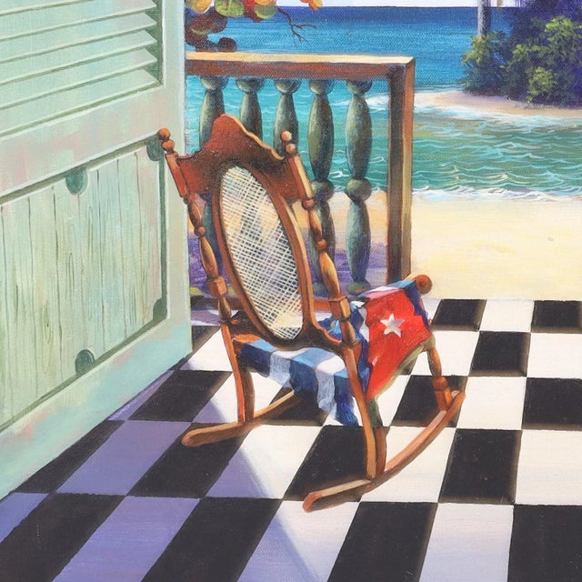 Painting on Canvas a View From a Beach House by Armando Mejia For Sale - Image 4 of 6