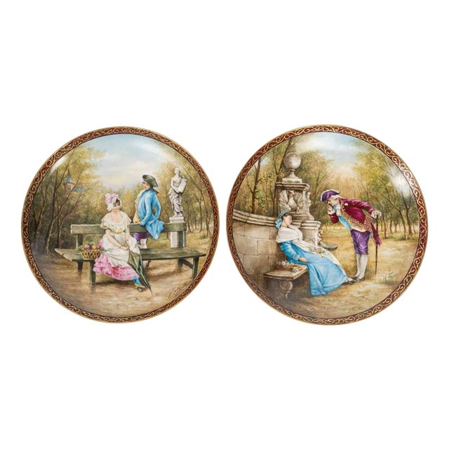 Large 19th Century Porcelain Dishes, Limoges, Set of 2 For Sale