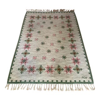 1950s Vintage Swedish Kilim by Alice Wallebäck For Sale