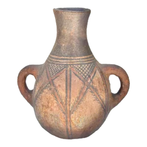 Antique Handmade Moroccan Berber Pottery Jar With Handles