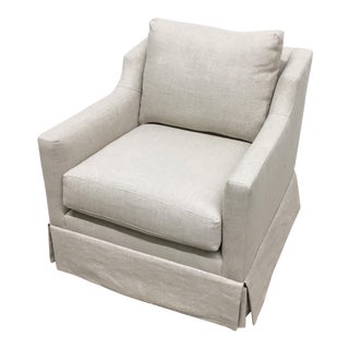 Mitchell Gold + Bob Williams Modern Gigi Skirted Return Swivel Chair For Sale