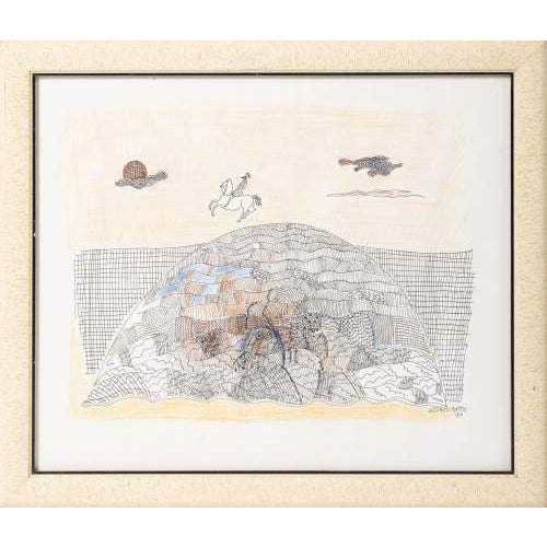 Gustavo Bastos, Composition, Mixed Media on Paper For Sale