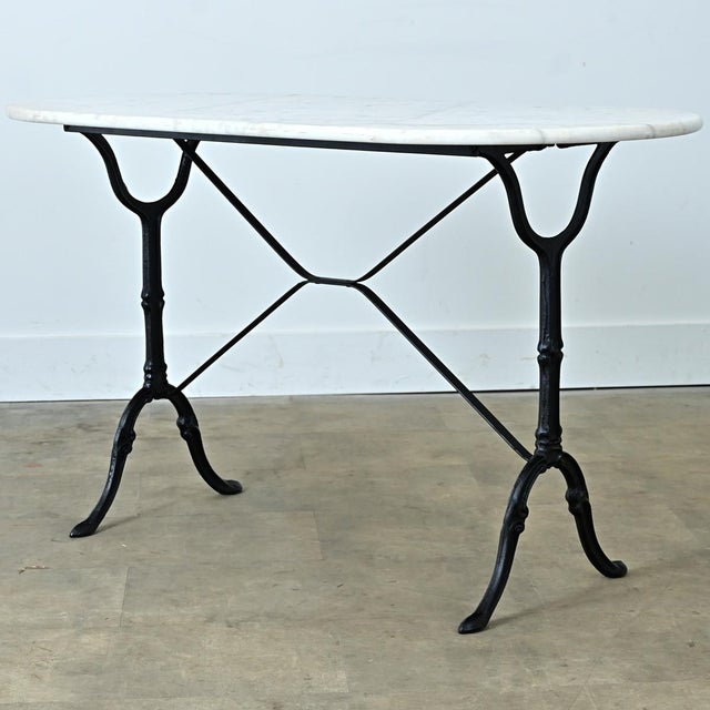 Early 20th Century French Marble Top Capsule Shape Bistro Table For Sale - Image 11 of 11
