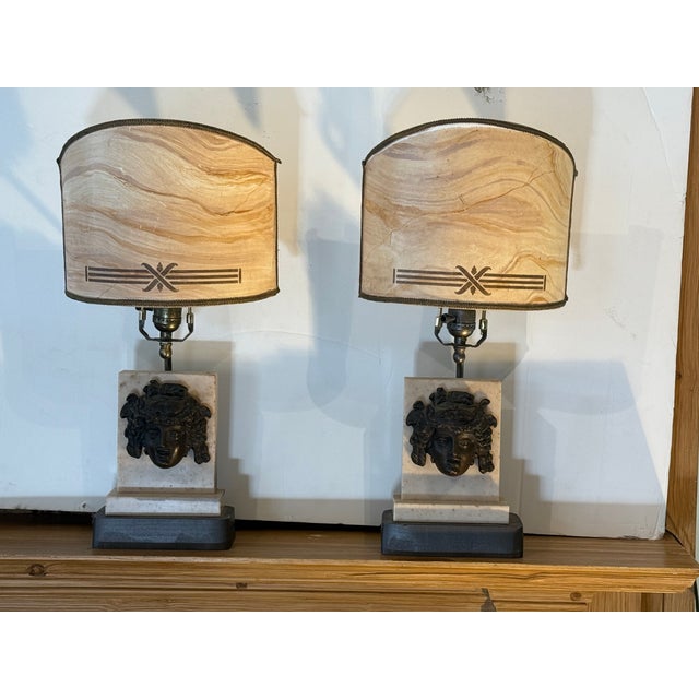 Stone 1950s Neoclassical Boudoir Lamps - a Pair For Sale - Image 7 of 9