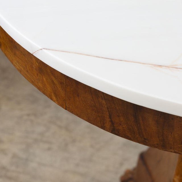 Wood 19th Century French Empire Marble Center Table For Sale - Image 7 of 16