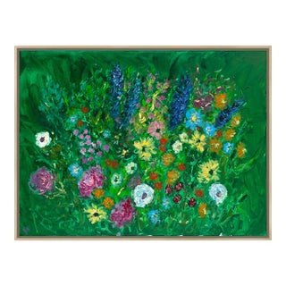 "So Many Flowers" Kim Ahonoukoun Original Abstract Floral Still Life Oil Painting on Canvas for the Bond & Grace Secret Garden Collection For Sale