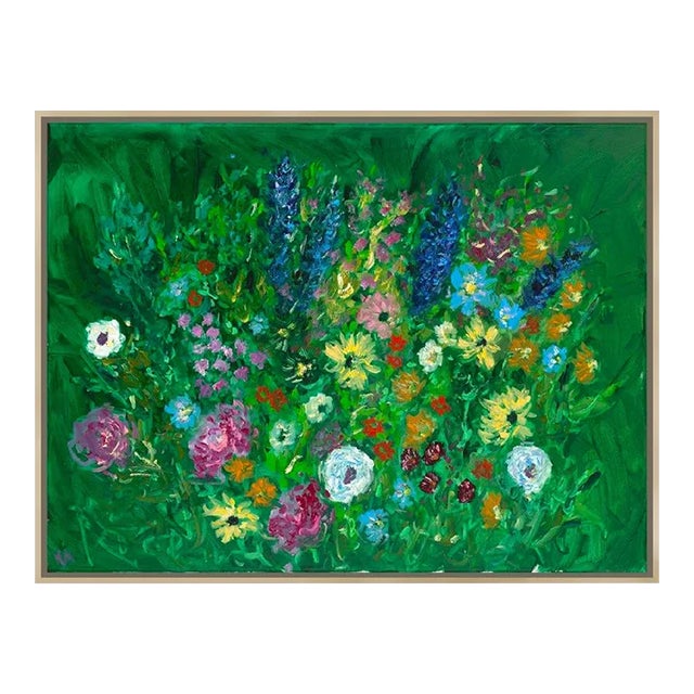 "So Many Flowers" Kim Ahonoukoun Original Abstract Floral Still Life Oil Painting on Canvas for the Bond & Grace Secret Garden Collection For Sale