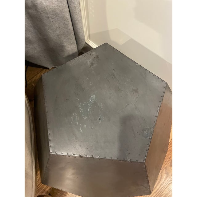 Made Goods Senet Zinc Geometrical Stool/ Side Table For Sale - Image 4 of 5