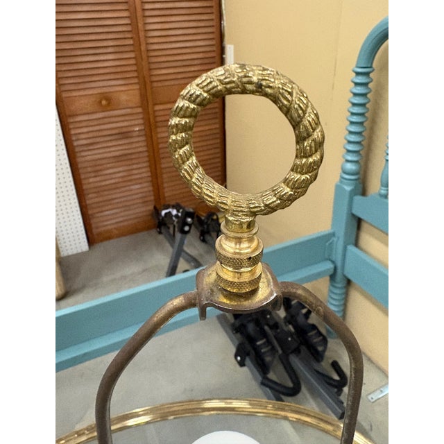 1970s 1970s Morris Greenspan Gold Porcelain Floral Hand-Painted Lamps - a Pair For Sale - Image 5 of 6