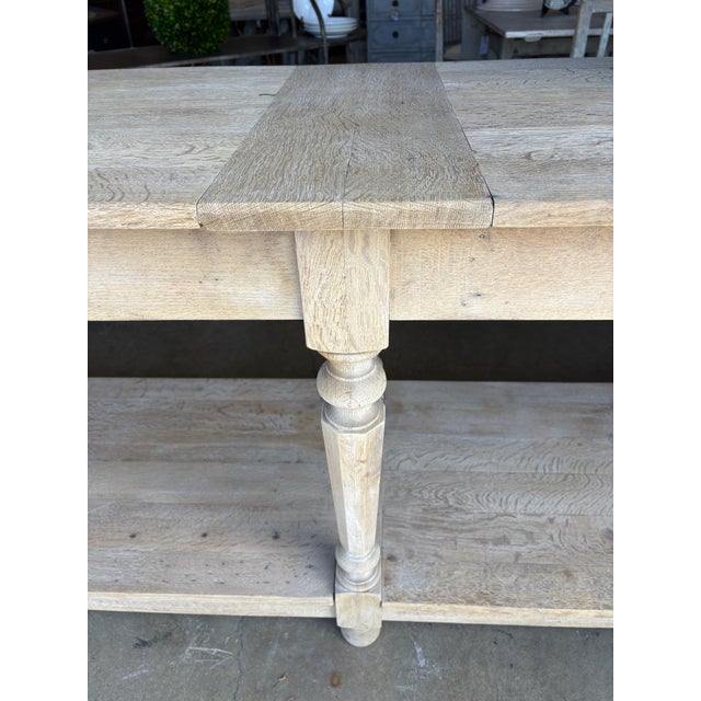 Large 19th Century French Bleached Oak Draper's Table For Sale - Image 9 of 12