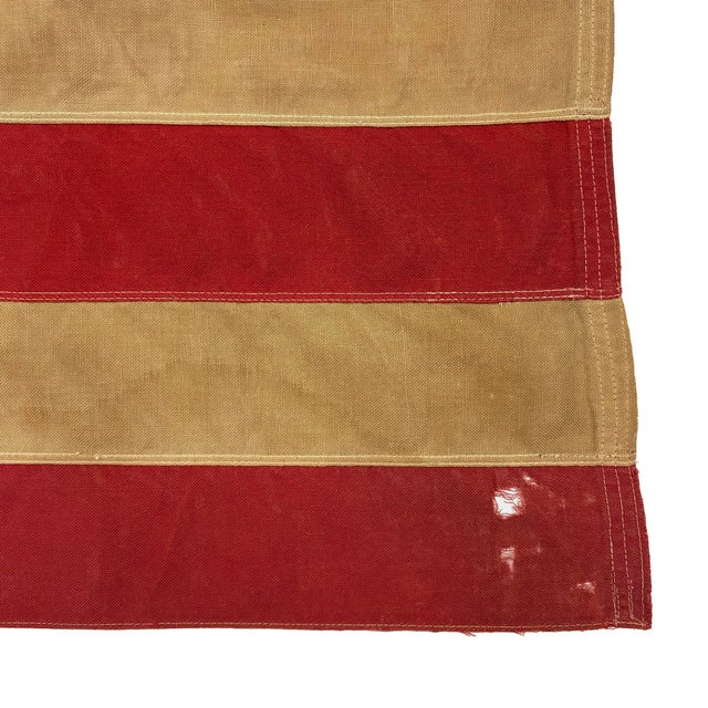 American Large Vintage Cotton American Flag With 48 Sewn Stars For Sale - Image 3 of 6