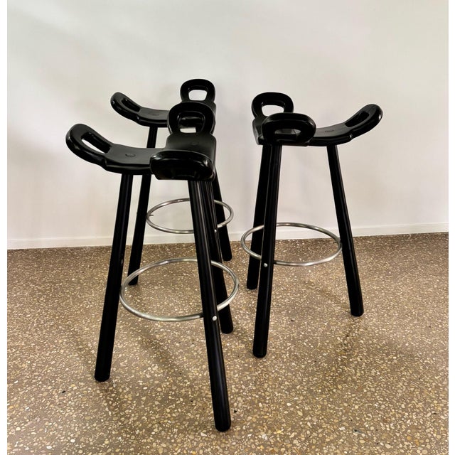 Brutalist Brutalist Marbella Bar Stools by Sergio Rodrigues for Conoform, 1960s, Set of 3 For Sale - Image 3 of 13