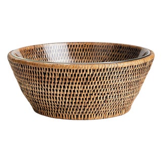 Burma Rattan Serving Bowl 10.75" For Sale