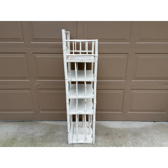 Late 19th Century American Victorian White Painted Bamboo Étagère For Sale - Image 12 of 12