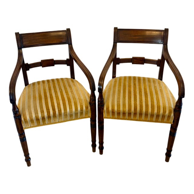 Set of Antique George III Mahogany Desk Chairs, 1800 For Sale
