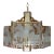 1980s Postmodern Fredrick Ramond Glass Brass Chandelier For Sale