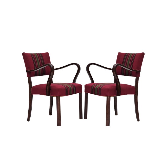 Set of Danish Armchairs in Ash, 1950s For Sale