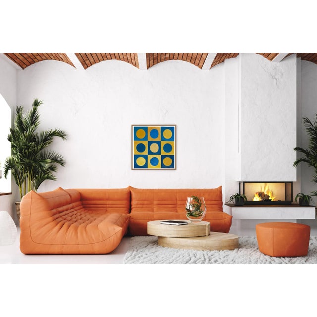 2022, Art Deco Geometric Pattern of "Pale Blue Dots", Acrylic Painting on Watercolor Paper by Natalia Roman For Sale In Miami - Image 6 of 8