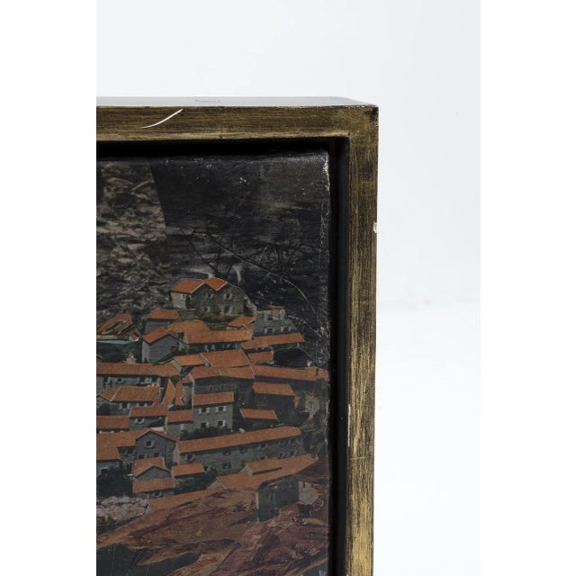 Jeet Chhabda, Head Study With Townscape Beyond, Collage on Canvas For Sale - Image 4 of 8